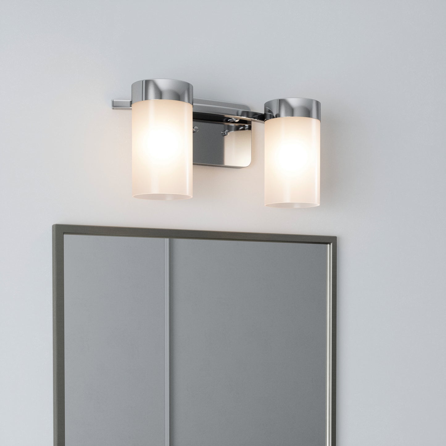 Revis 2-Light Silver Dimmable Bathroom Vanity Light