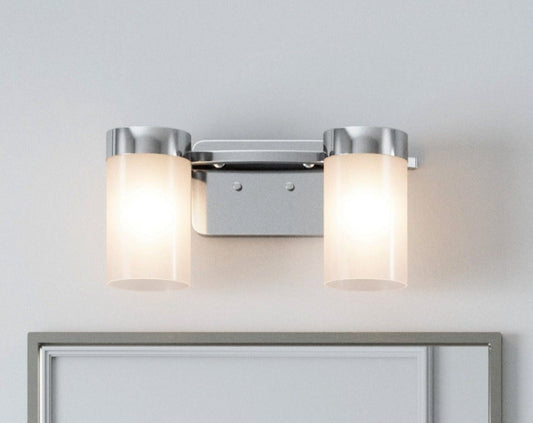 Revis 2-Light Silver Dimmable Bathroom Vanity Light