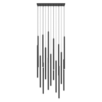 Filmore Ave 17-Light Modern Matte Black Linear Pendant Light