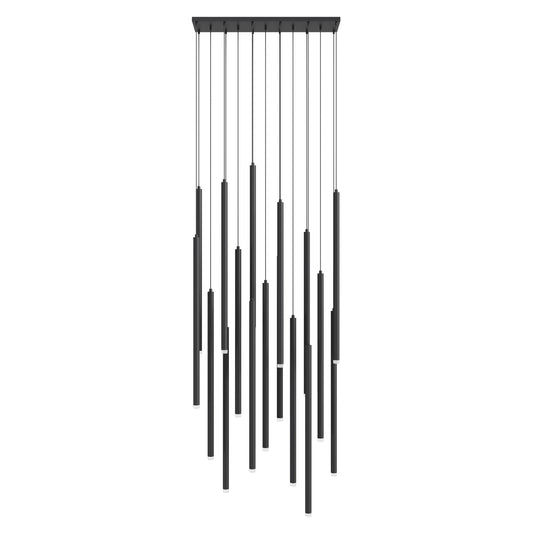 Filmore Ave 17-Light Modern Matte Black Linear Pendant Light