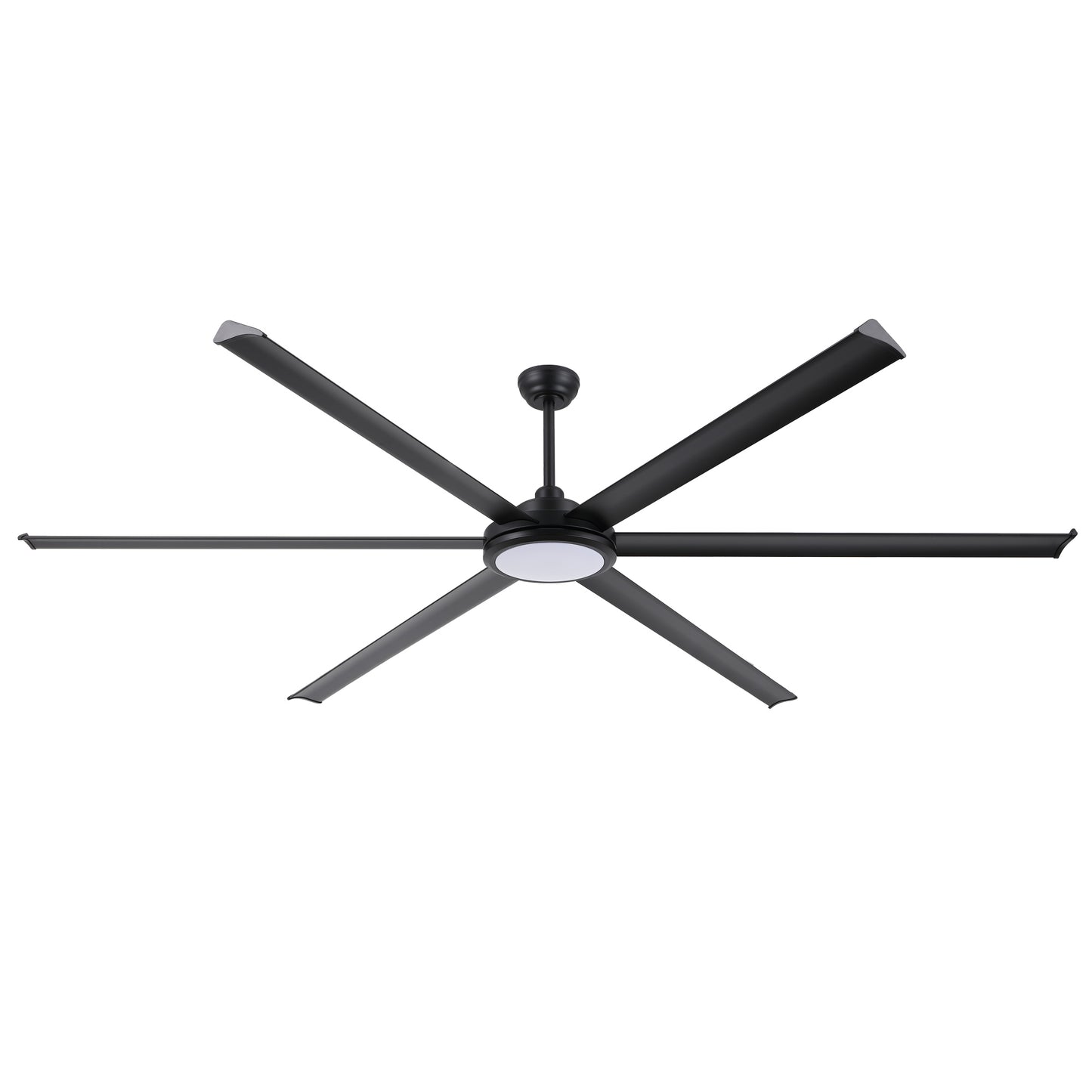96" Matte Black Ceiling Fan with Light & Remote – Massive Modern DC Motor Fan