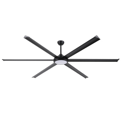 96" Matte Black Ceiling Fan with Light & Remote – Massive Modern DC Motor Fan