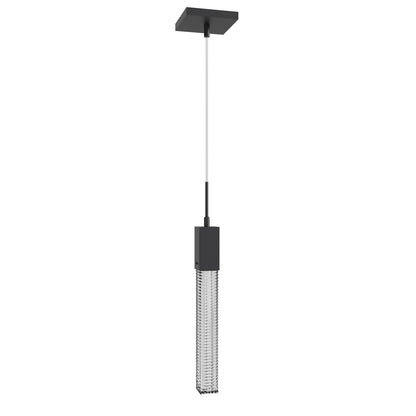 Boa 1-Light LED Matte Black Studded Glass Pendant Light