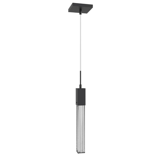 Boa 1-Light LED Matte Black Studded Glass Pendant Light