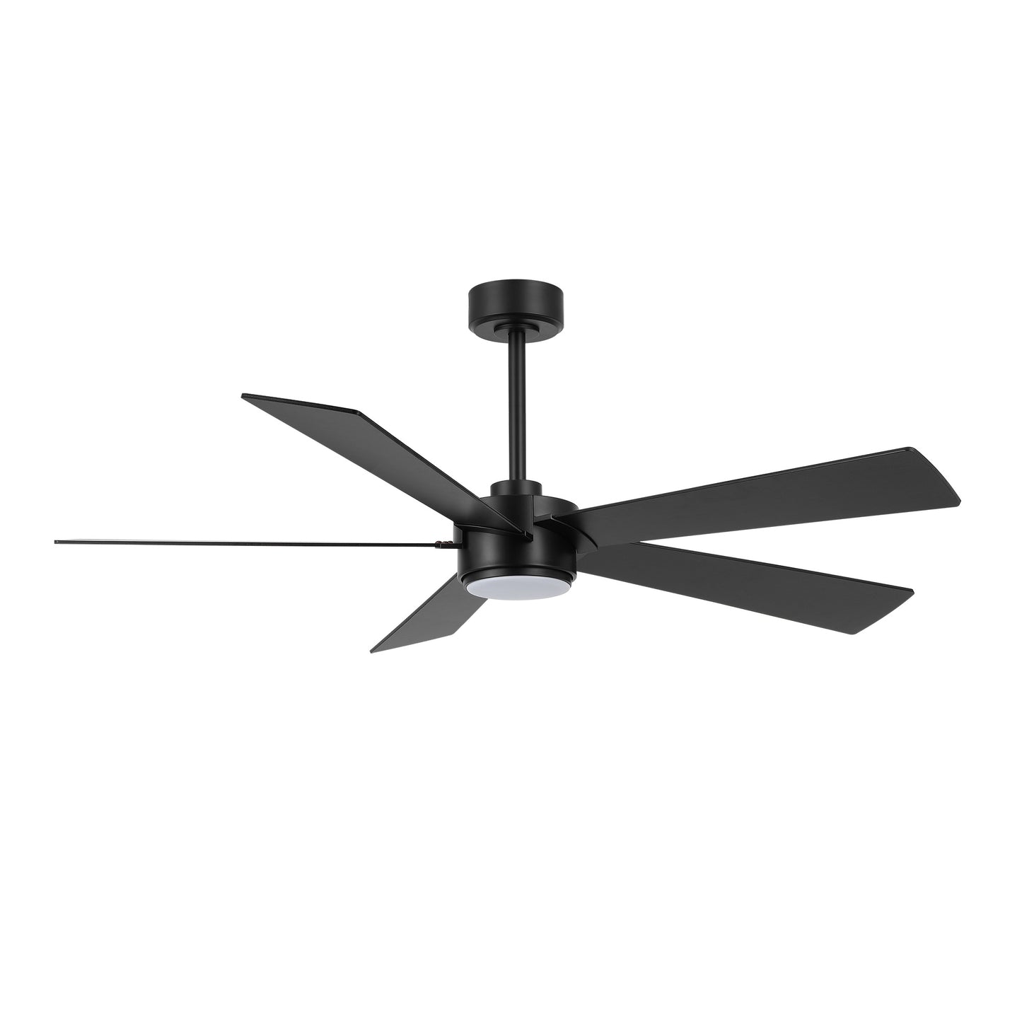 64" Matte Black Ceiling Fan with Light & Remote – Modern 6-Speed, Quiet DC Motor