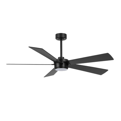 64" Matte Black Ceiling Fan with Light & Remote – Modern 6-Speed, Quiet DC Motor