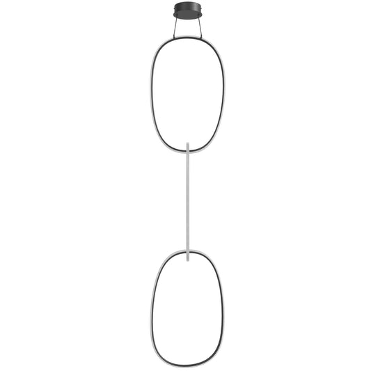 Circa Modern Black 3 Ring LED Pendant Light
