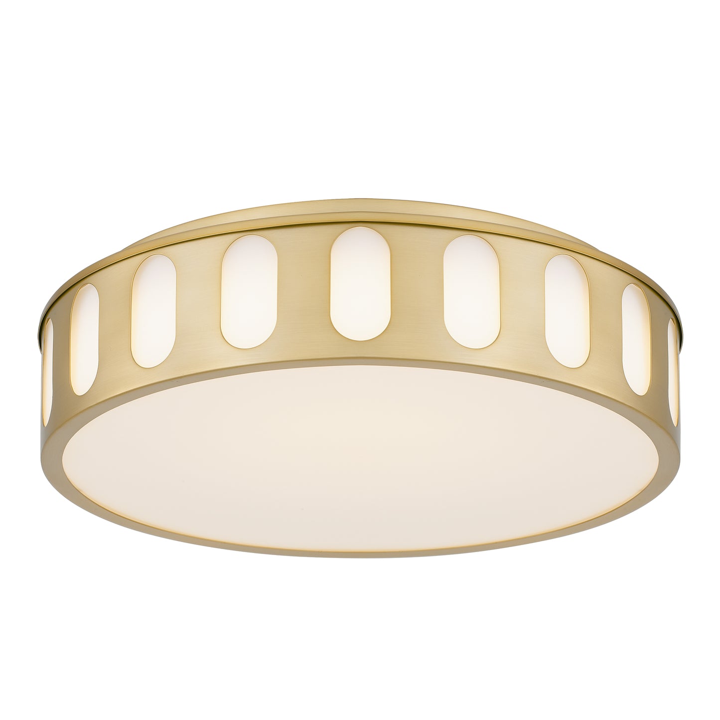 Bantom 15" Antique Brass LED Flush Mount Ceiling Light