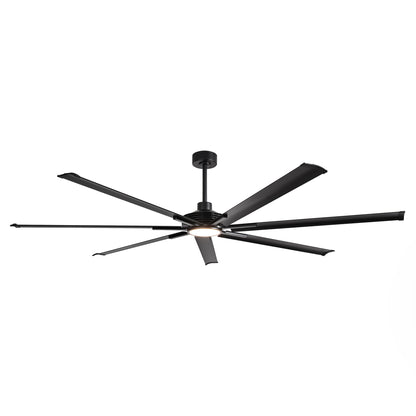 Ceiling Fan Industrial 84" Modern Black 7-Blade LED Light