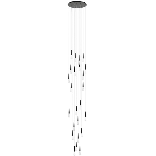 Encino 25-Light Crystal and Gun Metal Pendant Light