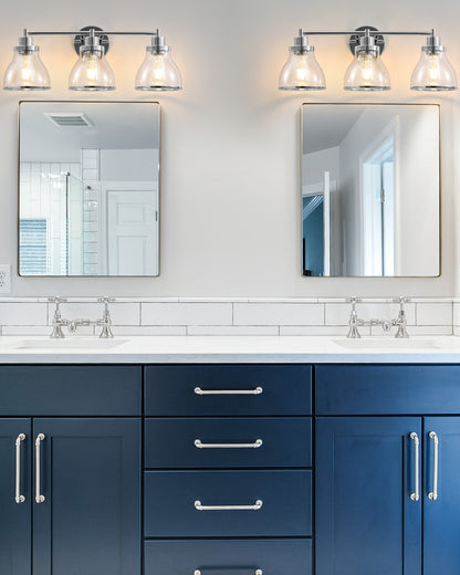 Hermosa Polished Nickel 3-Light Bathroom Vanity Light