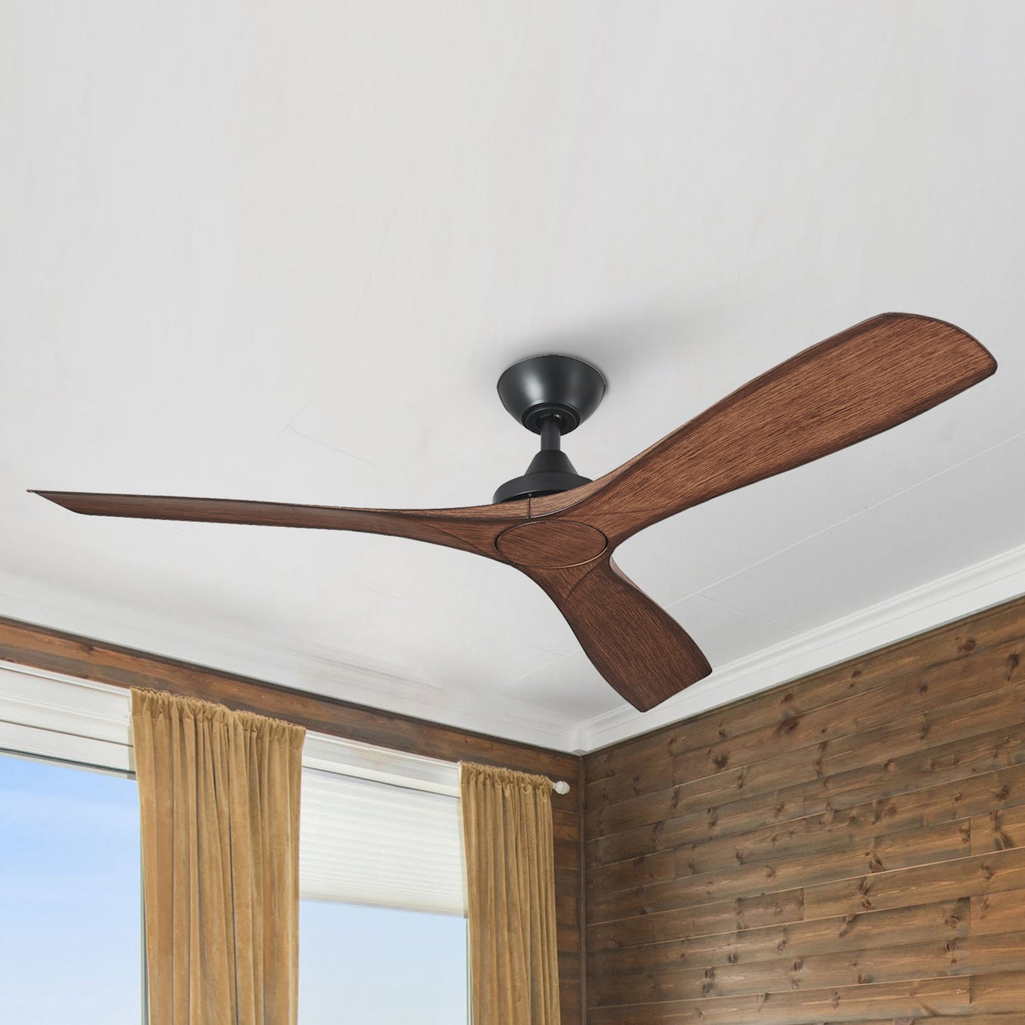 52" Farmhouse Ceiling Fan No Light with Remote – Rustic Indoor/Outdoor, Quiet DC Motor