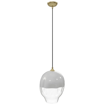 Sonoma Ave 1-Light 11.8" White & Clear Globe Pendant Light