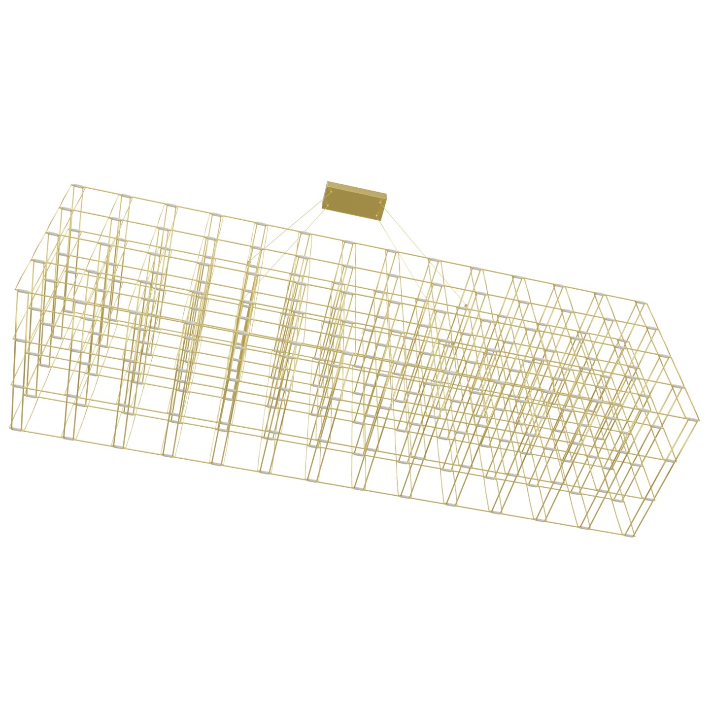 Argyle Ave 72" Gold LED Grid Linear Chandelier