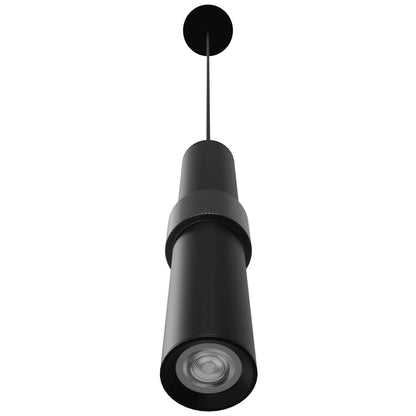 Cicada 1-Light Black With Knurled Black Pendant Light