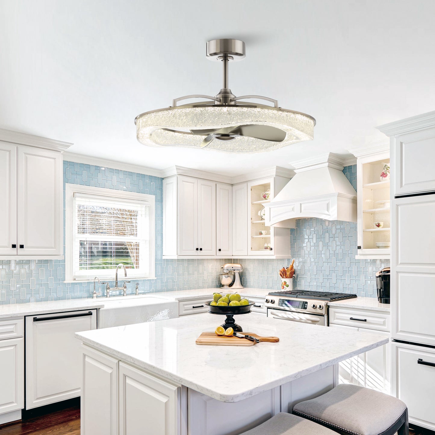 32" Perimost Brushed Silver LED Ceiling Fan
