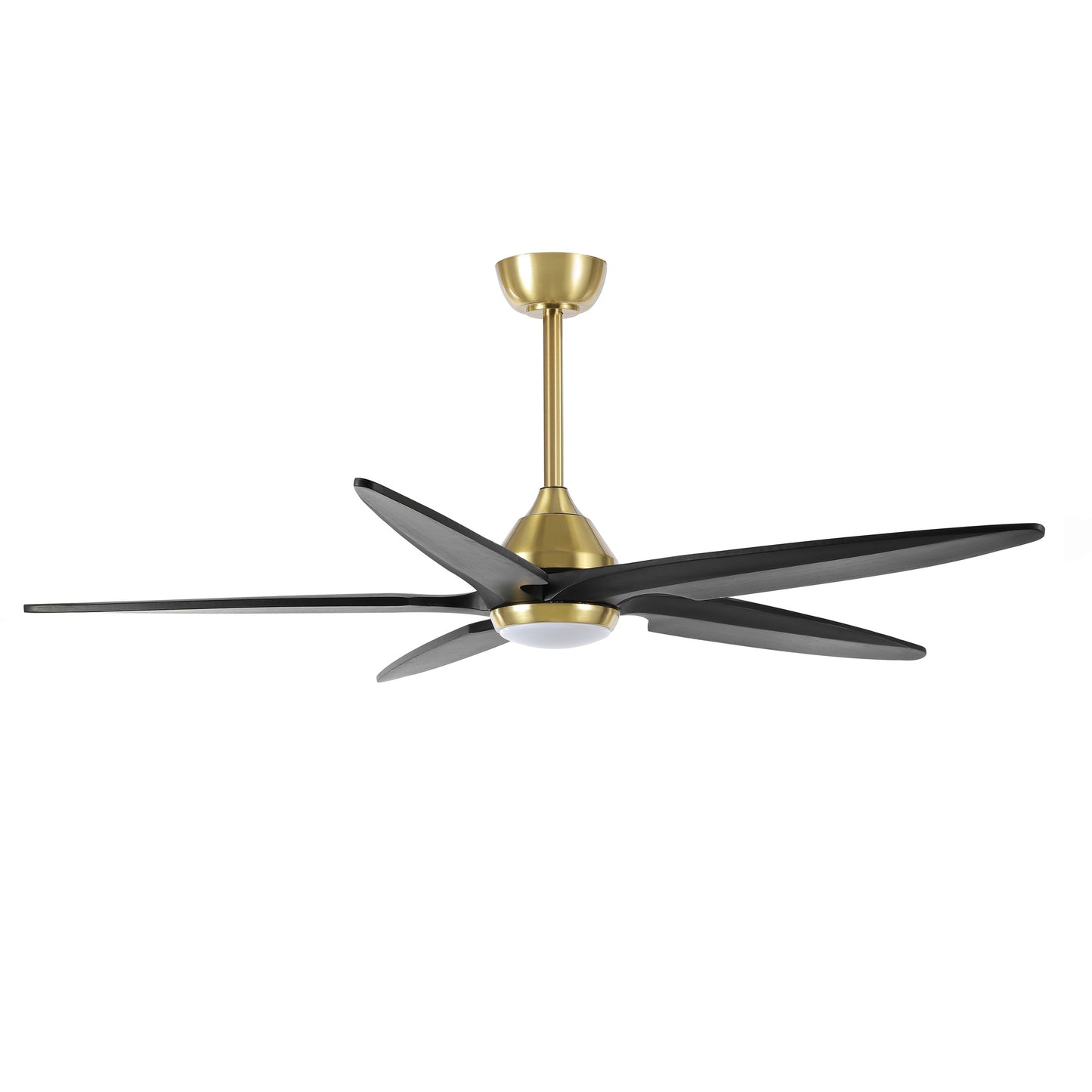 54" Gold and Black Ceiling Fan with LED Light and Remote – Modern Dimmable Fan