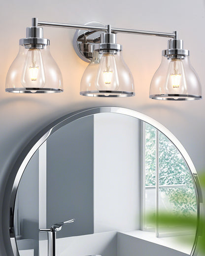 Hermosa Polished Nickel 3-Light Bathroom Vanity Light