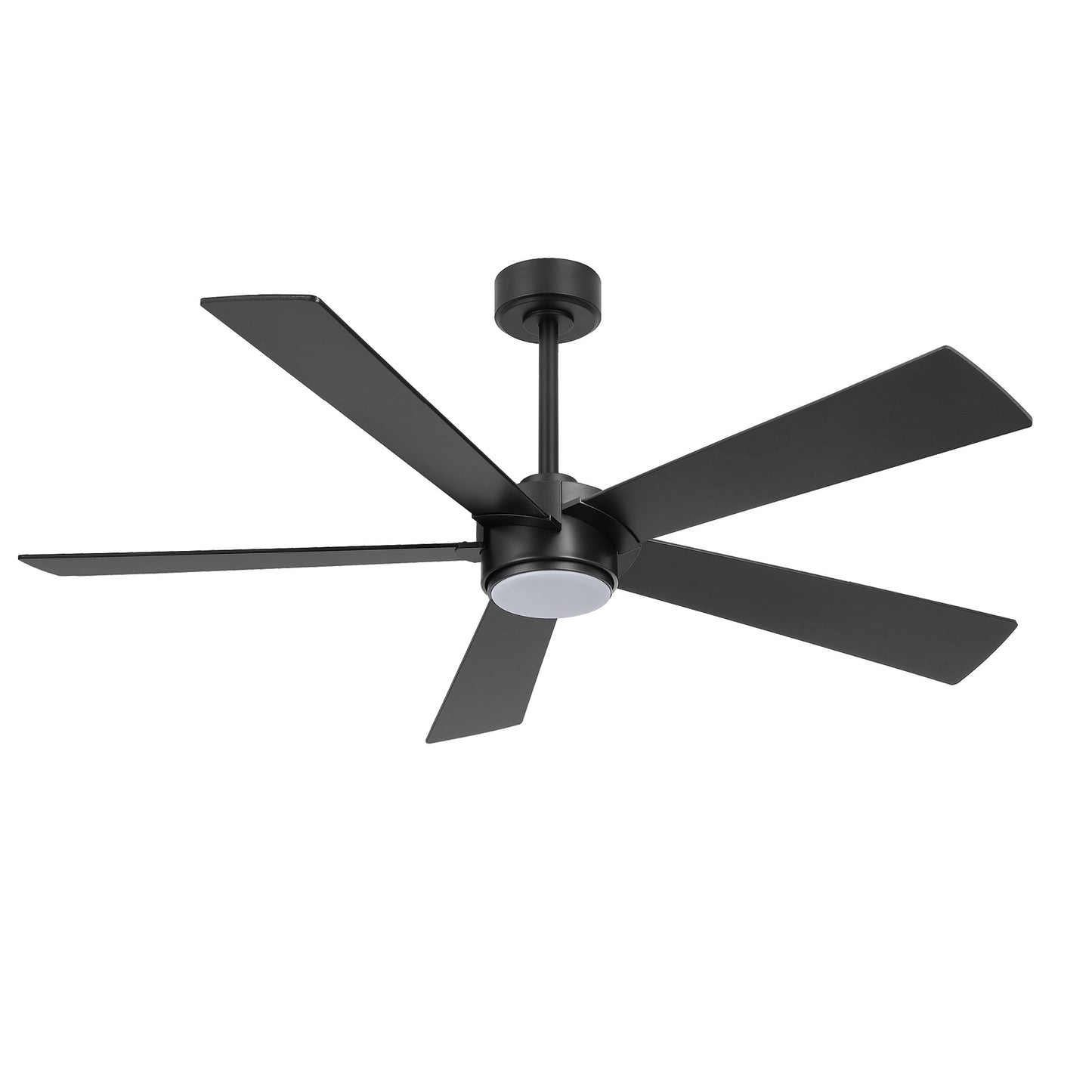 64" Matte Black Ceiling Fan with Light & Remote – Modern 6-Speed, Quiet DC Motor