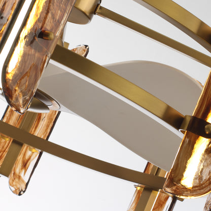 32" Perimost Modern Gold Glass LED Ceiling Fan