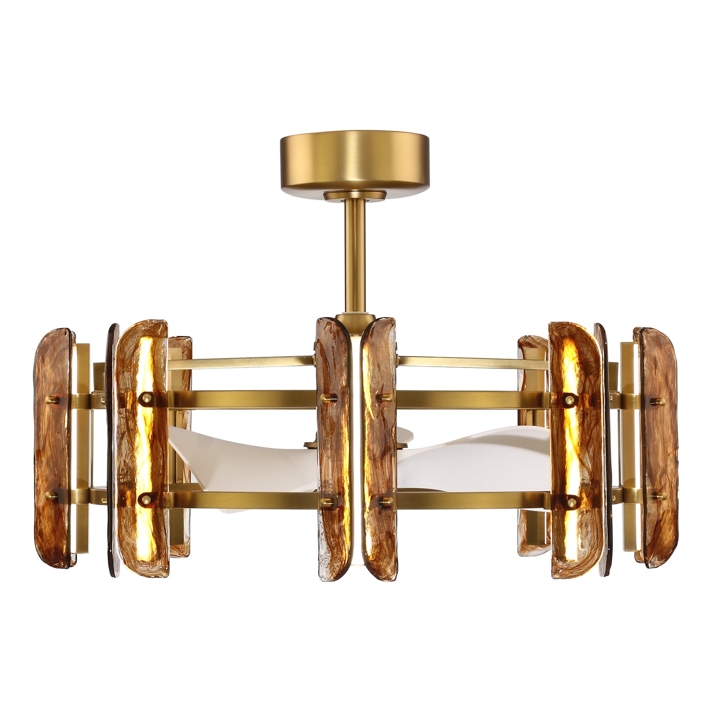 32" Perimost Modern Gold Glass LED Ceiling Fan