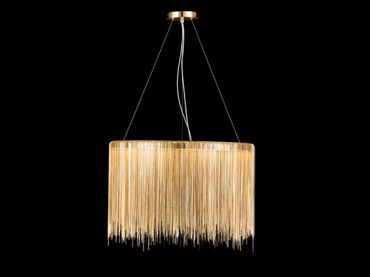 Fountain Ave Gold Statement Chain Round Chandelier