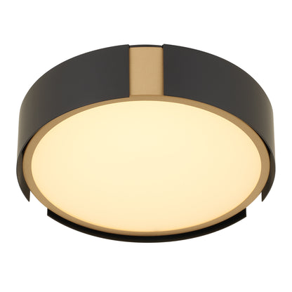 Ember 10" Matte Black with Brass LED Flush Mount Ceiling Light