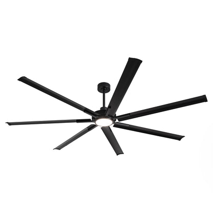 Ceiling Fan Industrial 84" Modern Black 7-Blade LED Light