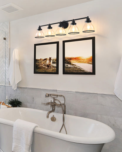 Hermosa Black 5-Light Bathroom Vanity Light