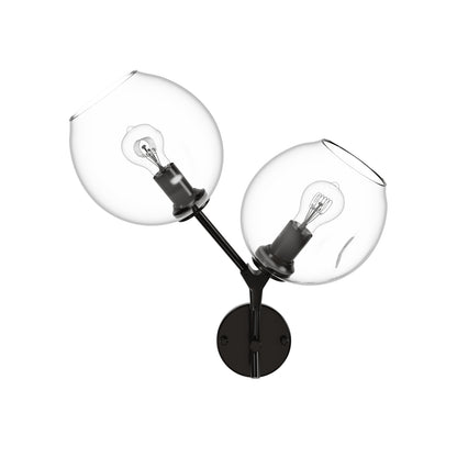 Fairfax Ave 2-Light Dark Bronze Hand-Blown Glass Wall Sconce