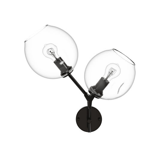 Fairfax Ave 2-Light Dark Bronze Hand-Blown Glass Wall Sconce