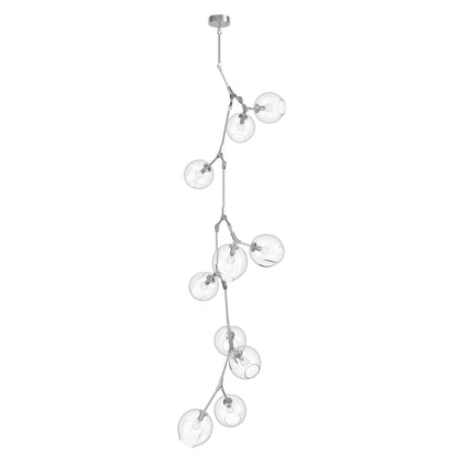 Fairfax Ave 10-Light Matte Chrome Hand-Blown Glass Chandelier