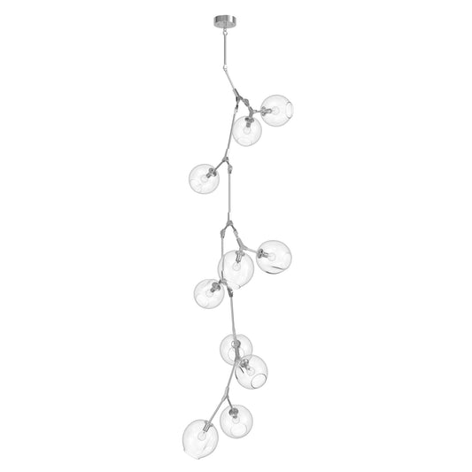 Fairfax Ave 10-Light Matte Chrome Hand-Blown Glass Chandelier