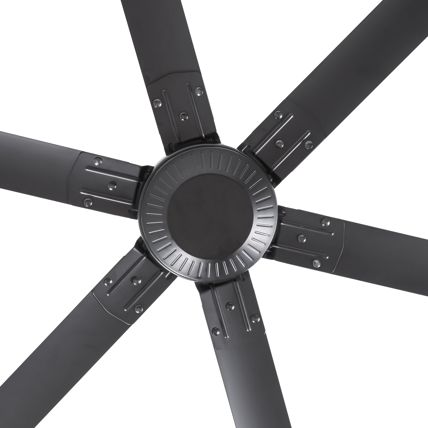 Ceiling Fan Modern 120" Industrial 6-Blade Black Metal