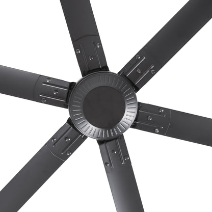 Ceiling Fan Modern 120" Industrial 6-Blade Black Metal