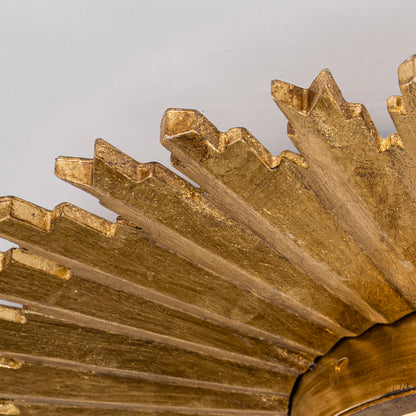 22" Gold Sunburst Flush Mount Ceiling Light – LED, Modern Farmhouse, Low Profile