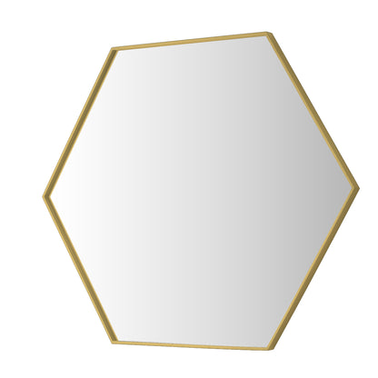 Wall Mirror 24x30" Modern Gold Hexagon Framed Mirror