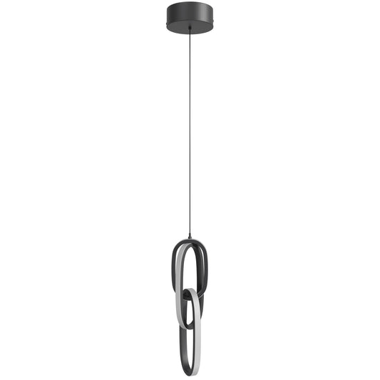 Circa Modern Black Looping 3 Ring LED Pendant Light