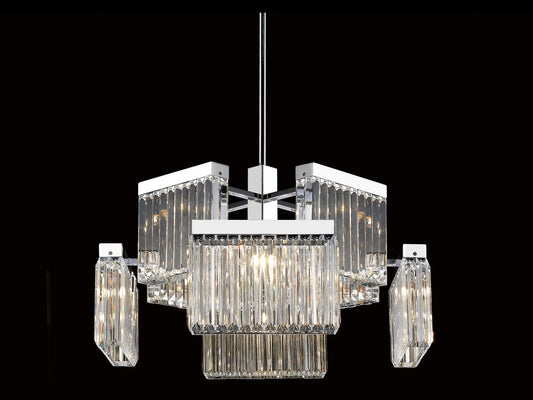 Broadway 8-Light Polished Nickel Crystal Chandelier