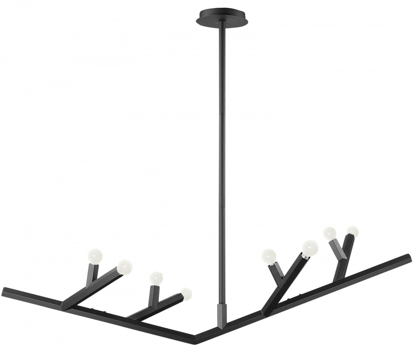 The Oaks Matte Black Linear 8-Light Branch Chandelier
