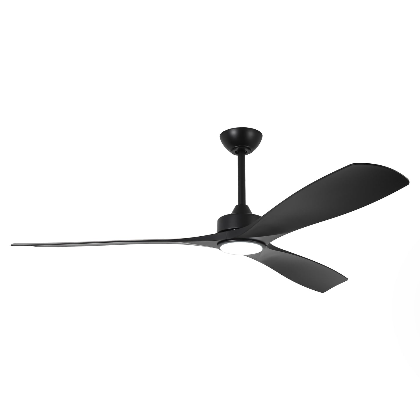 60" Modern Farmhouse Ceiling Fan with Light & Remote – Matte Black, 5-Blade, Quiet DC Motor