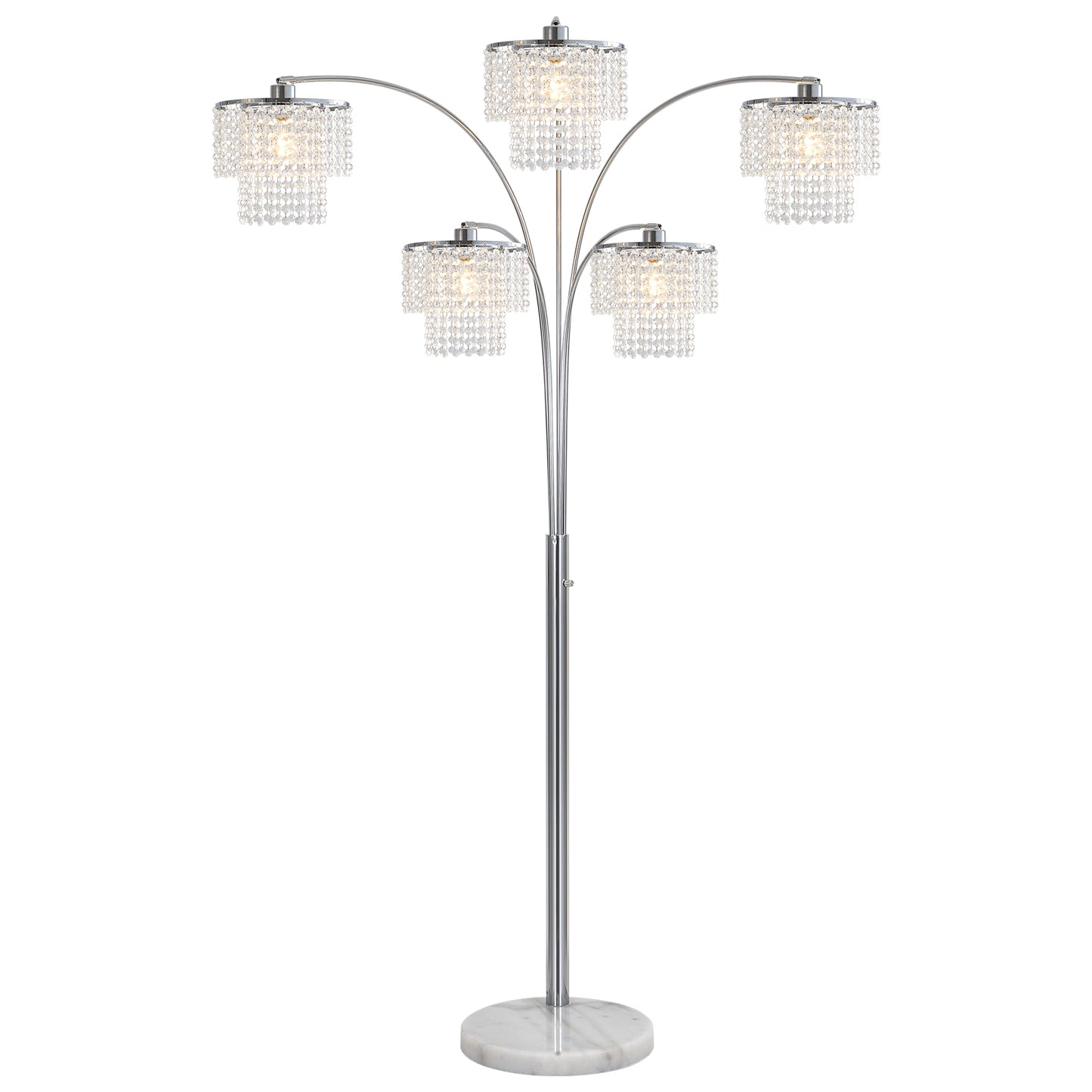 Brio 80" 5-Light Modern Crystal Arc Floor Lamp