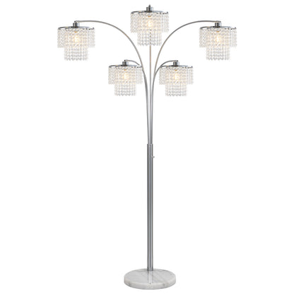 Brio 80" 5-Light Modern Crystal Arc Floor Lamp