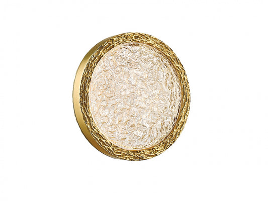 Bottega 1-Light Polished Brass 13" Round Ring Wall Sconce