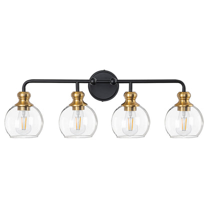 Irvine Black and Gold Modern 4-Light Vanity Light
