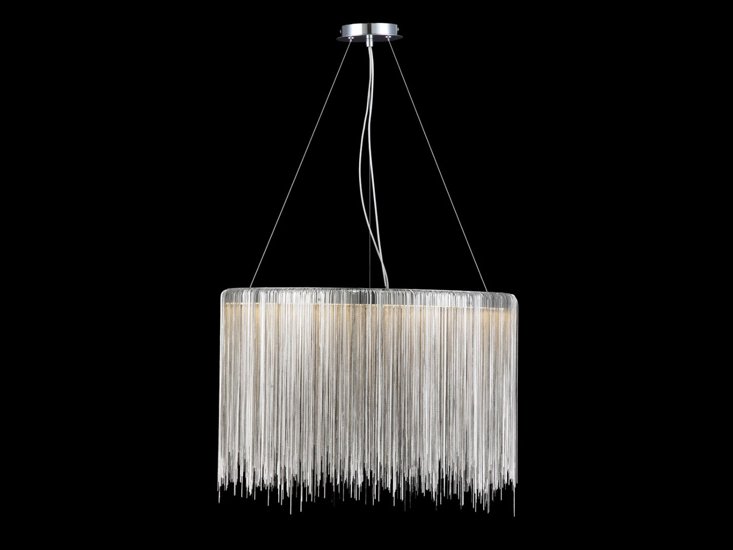 Fountain Ave Chrome Statement Chain Round Chandelier