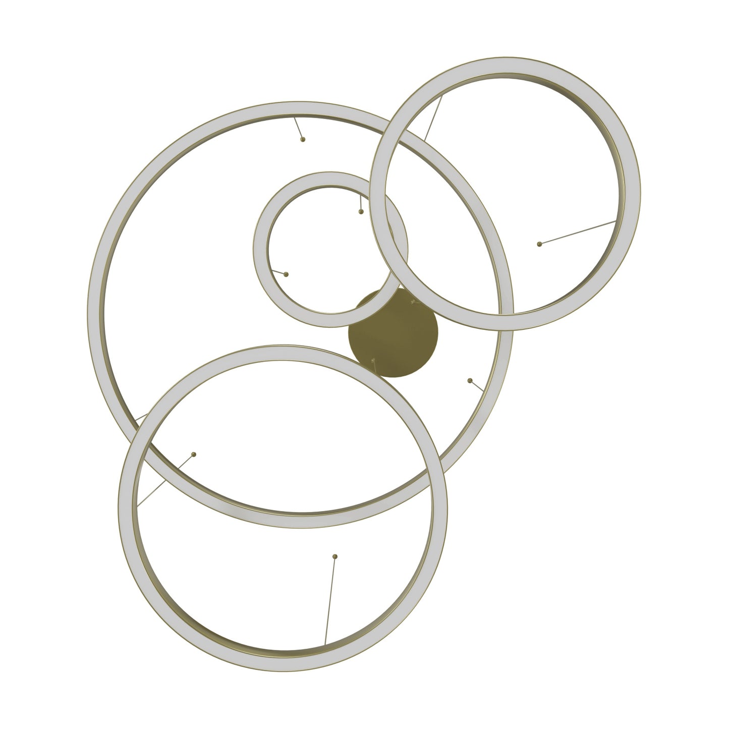 Aria 4-Ring Modern Brass LED Pendant Light