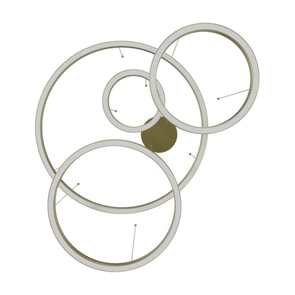 Aria 4-Ring Modern Brass LED Pendant Light