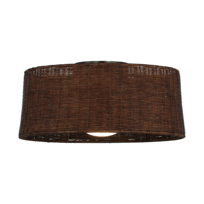 21" Woven Farmhouse Ceiling Fan with LED Light