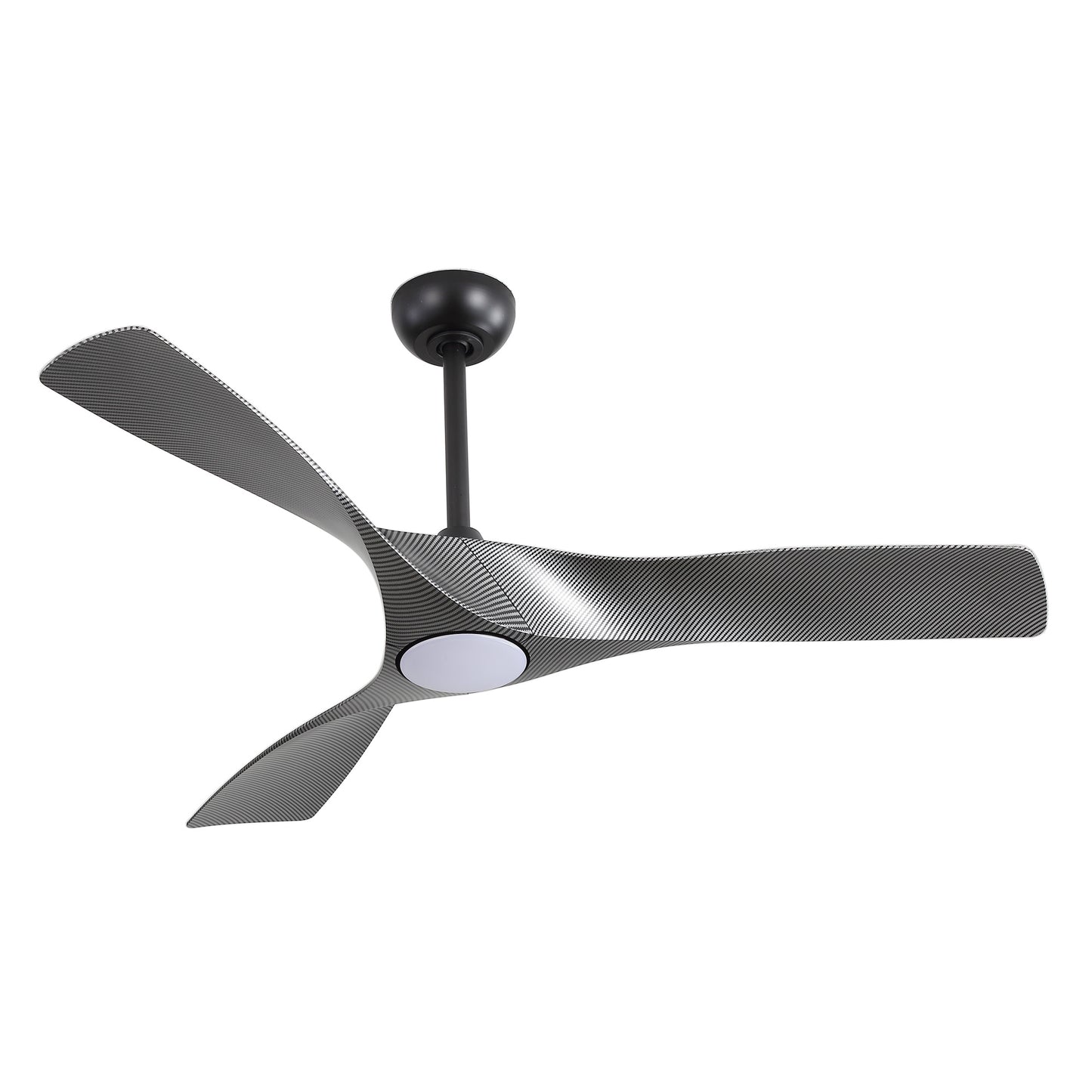 52" Ceiling Fan with LED Light and Remote – Modern Black Fan with DC Motor
